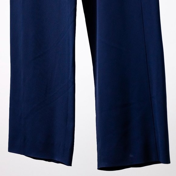 Chloe Deep Blue Wide-Leg High Waisted Trousers - Picture 6 of 11